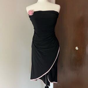 Y2k Algo Strapless Dress with Pink Accents